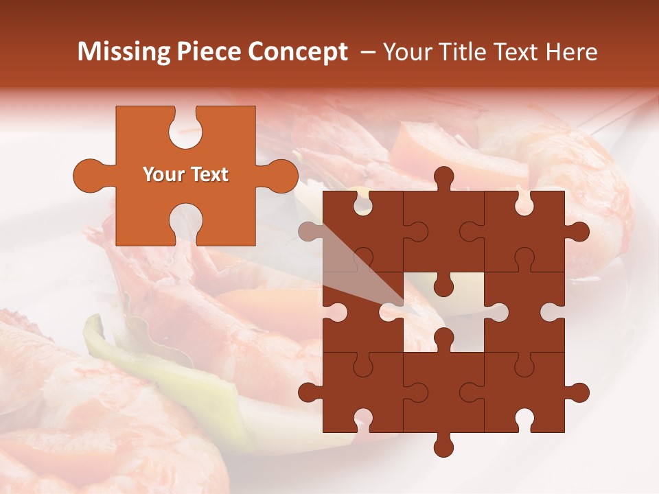 A White Plate Topped With Shrimp And Vegetables PowerPoint Template