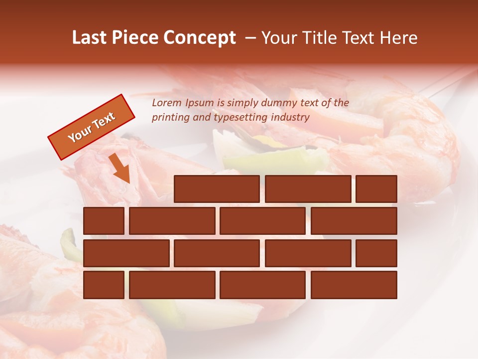 A White Plate Topped With Shrimp And Vegetables PowerPoint Template