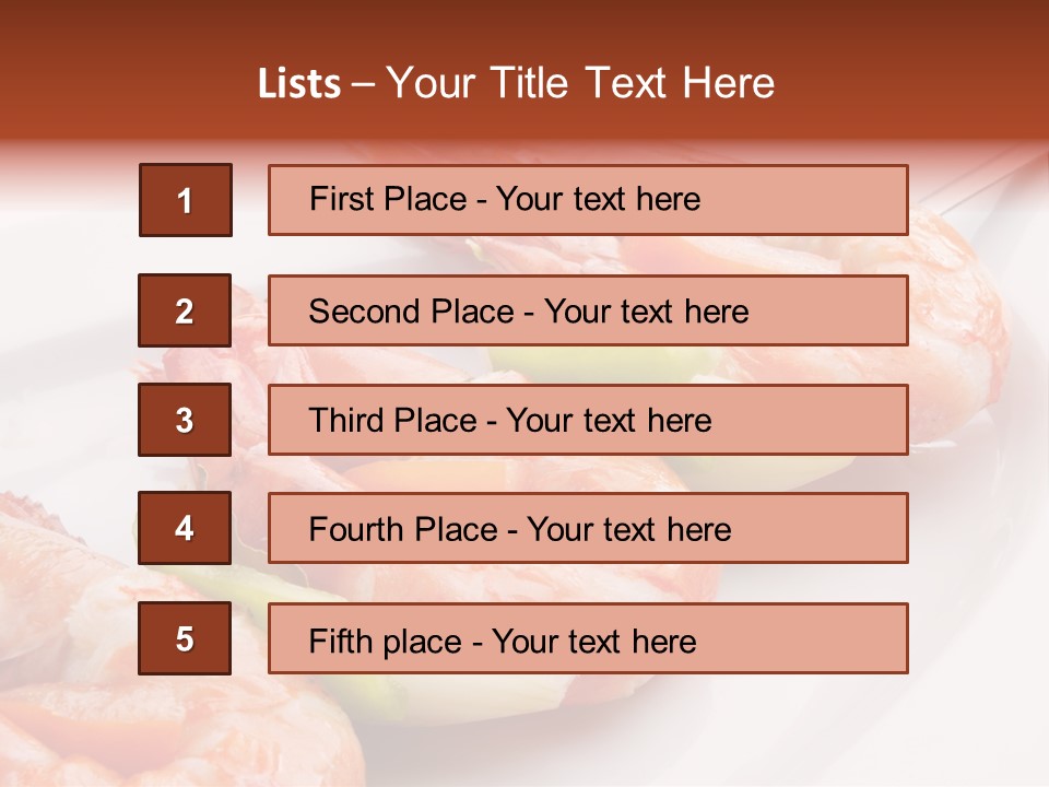 A White Plate Topped With Shrimp And Vegetables PowerPoint Template