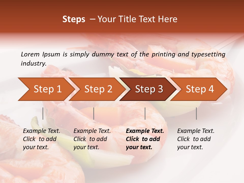A White Plate Topped With Shrimp And Vegetables PowerPoint Template