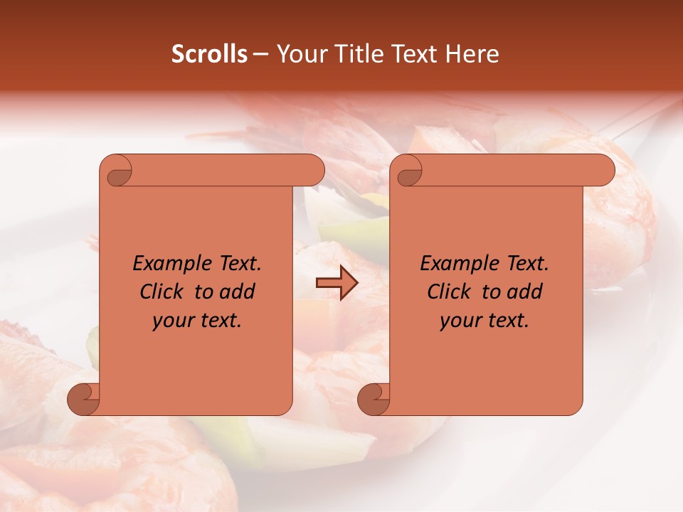 A White Plate Topped With Shrimp And Vegetables PowerPoint Template