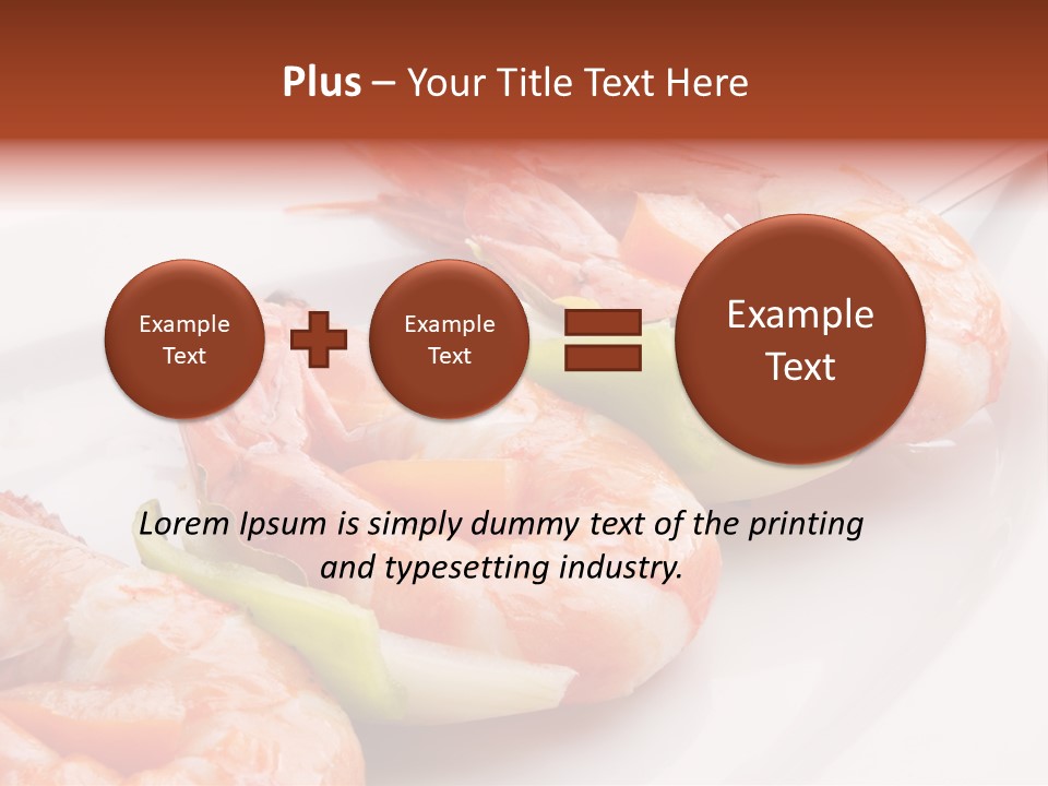 A White Plate Topped With Shrimp And Vegetables PowerPoint Template