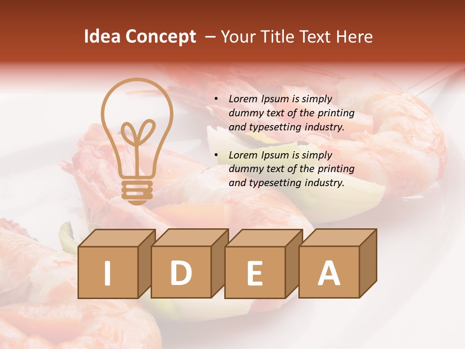 A White Plate Topped With Shrimp And Vegetables PowerPoint Template