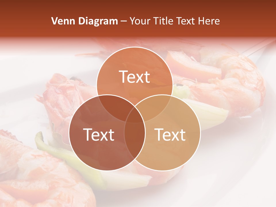 A White Plate Topped With Shrimp And Vegetables PowerPoint Template