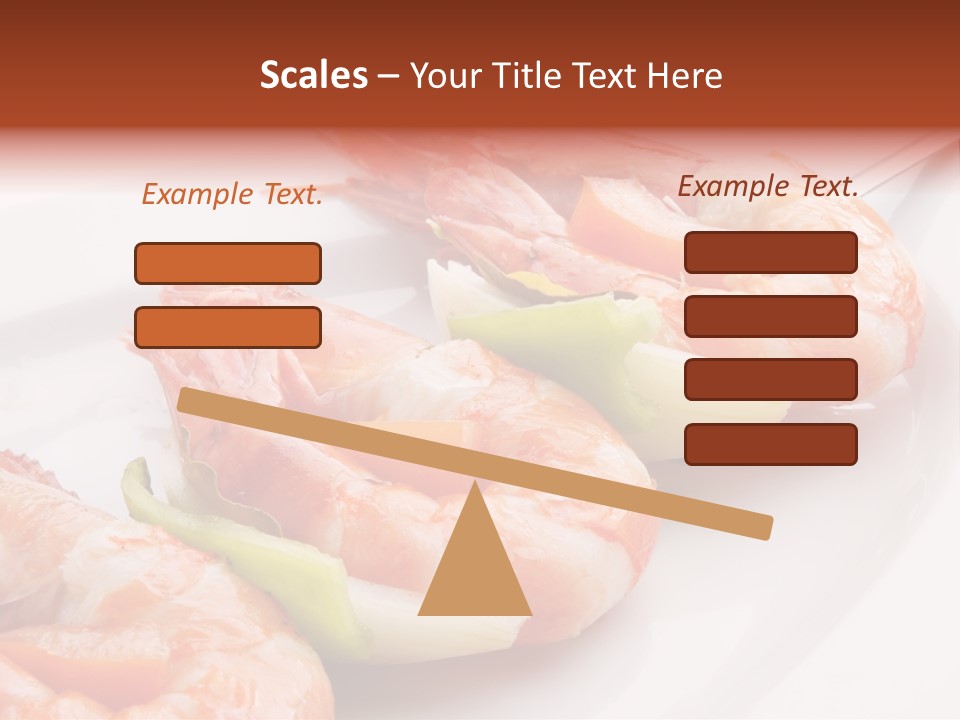 A White Plate Topped With Shrimp And Vegetables PowerPoint Template