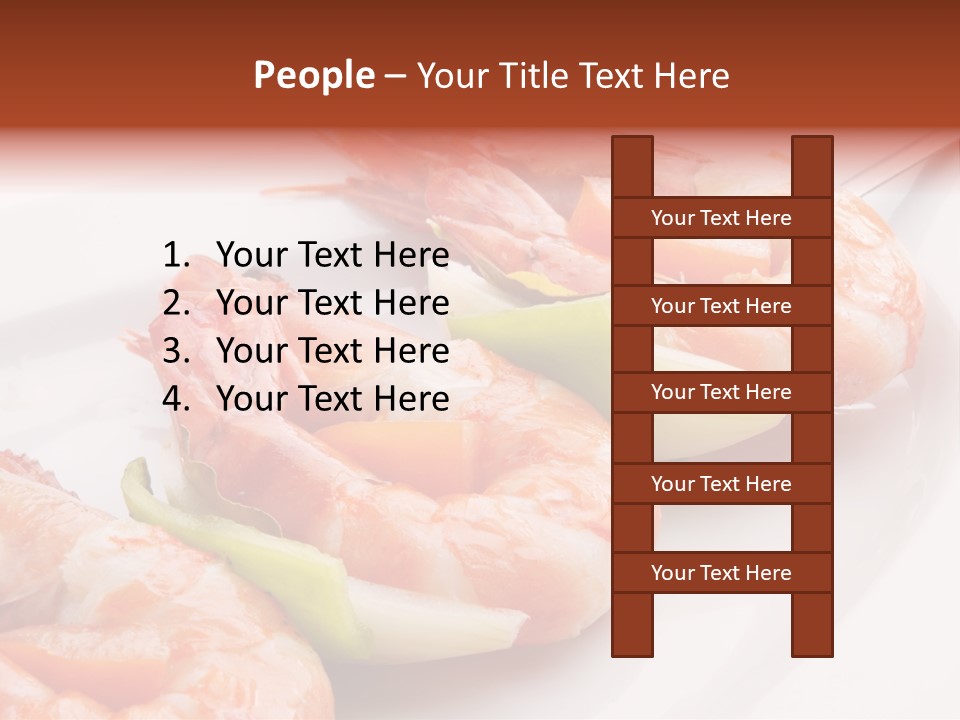 A White Plate Topped With Shrimp And Vegetables PowerPoint Template