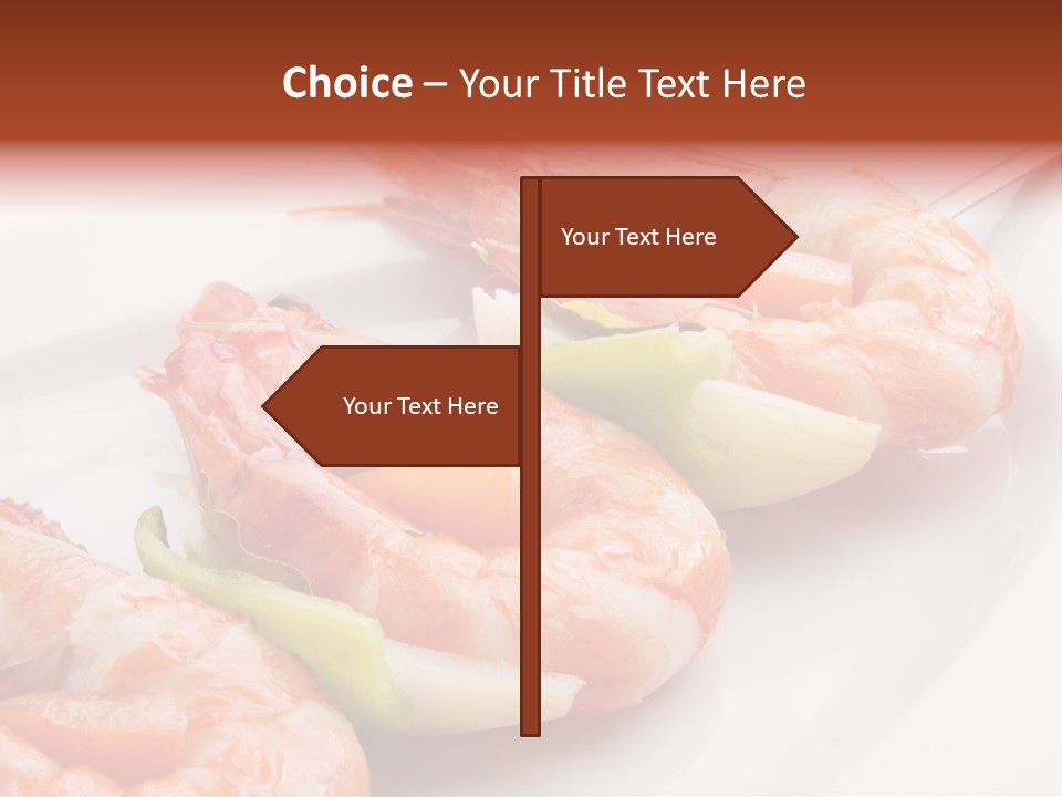 A White Plate Topped With Shrimp And Vegetables PowerPoint Template