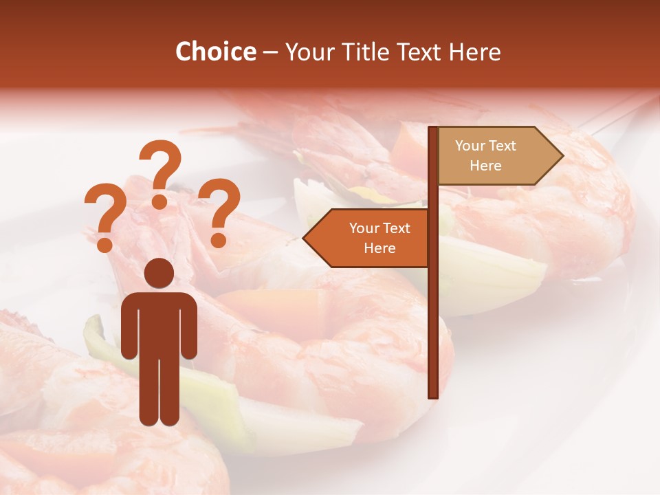 A White Plate Topped With Shrimp And Vegetables PowerPoint Template