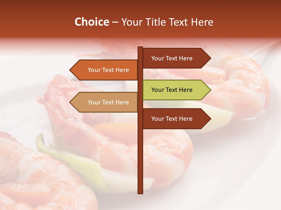 A White Plate Topped With Shrimp And Vegetables PowerPoint Template