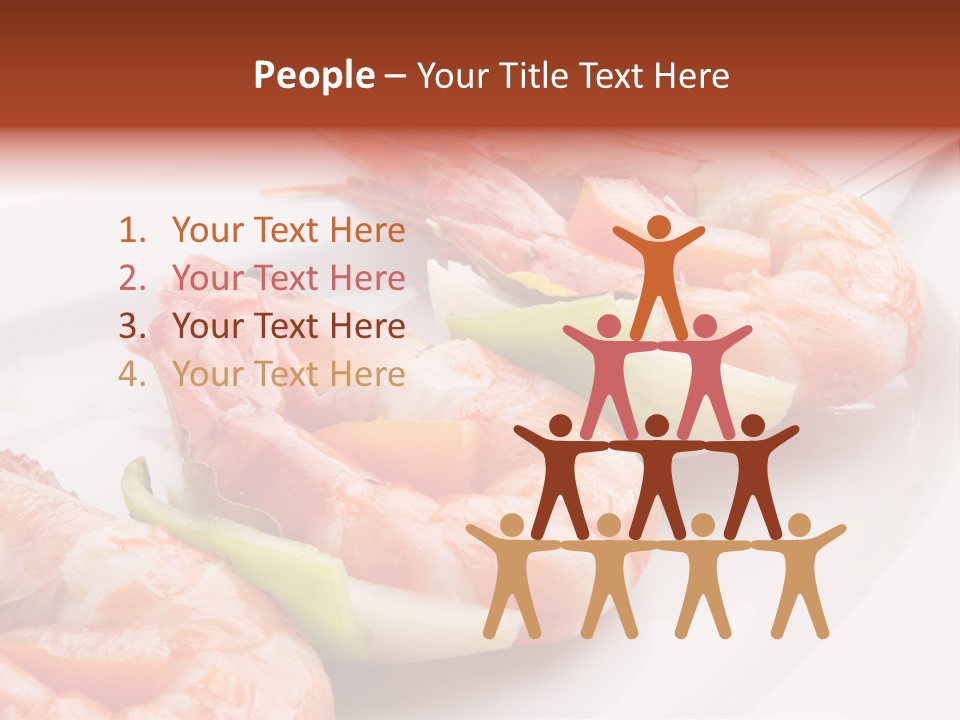 A White Plate Topped With Shrimp And Vegetables PowerPoint Template