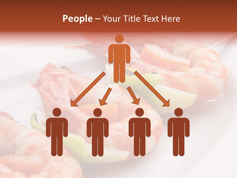 A White Plate Topped With Shrimp And Vegetables PowerPoint Template