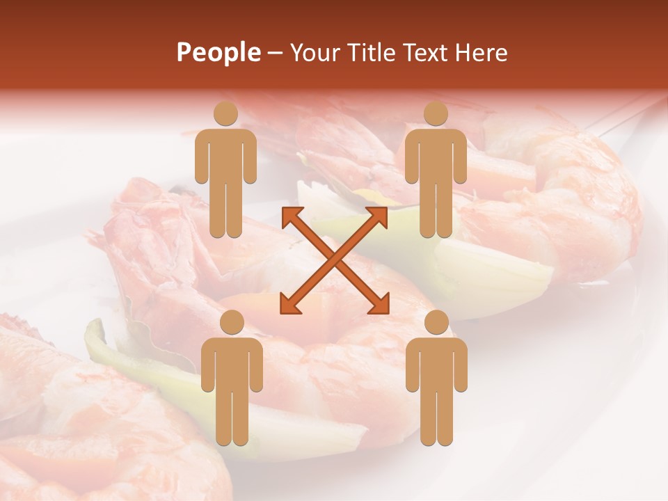A White Plate Topped With Shrimp And Vegetables PowerPoint Template