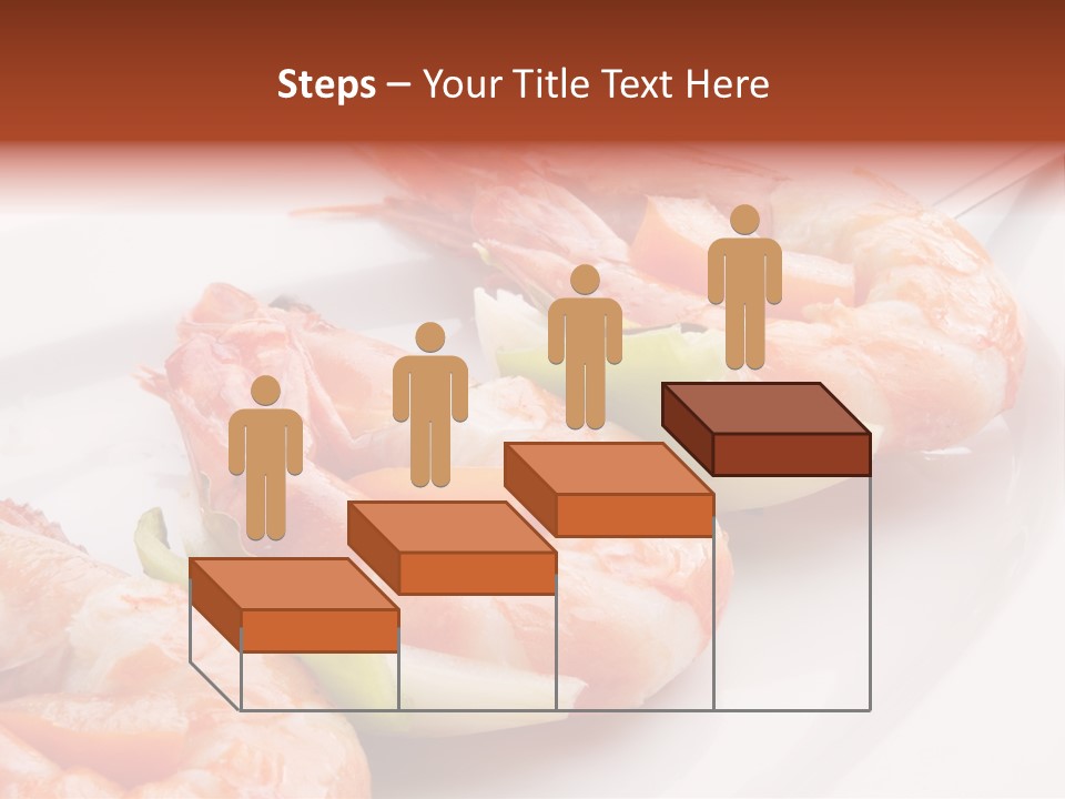 A White Plate Topped With Shrimp And Vegetables PowerPoint Template