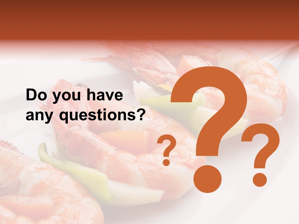 A White Plate Topped With Shrimp And Vegetables PowerPoint Template