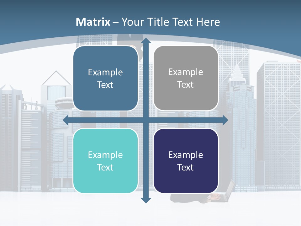 Business People Working Around Office Buildings - Isolated Over A White Background PowerPoint Template