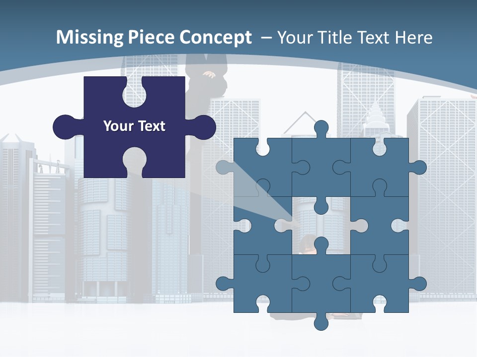 Business People Working Around Office Buildings - Isolated Over A White Background PowerPoint Template