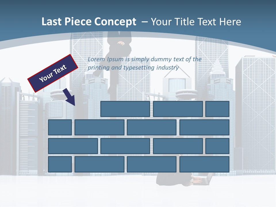 Business People Working Around Office Buildings - Isolated Over A White Background PowerPoint Template