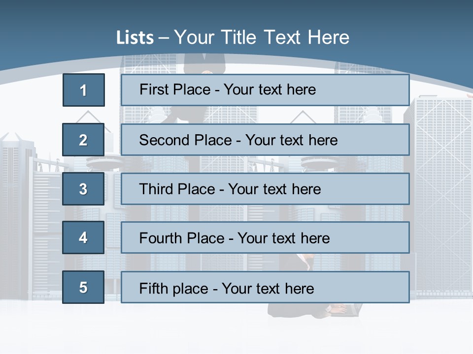 Business People Working Around Office Buildings - Isolated Over A White Background PowerPoint Template