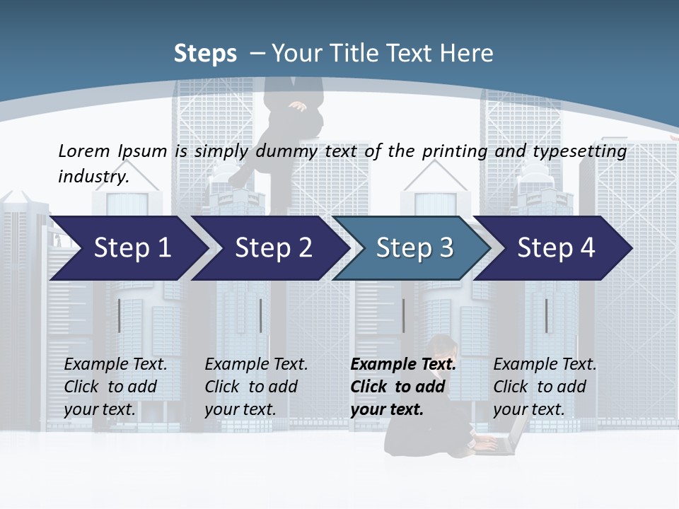 Business People Working Around Office Buildings - Isolated Over A White Background PowerPoint Template