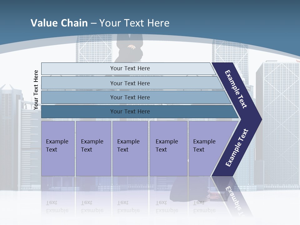 Business People Working Around Office Buildings - Isolated Over A White Background PowerPoint Template