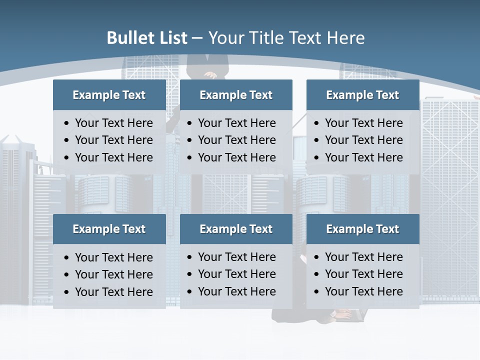 Business People Working Around Office Buildings - Isolated Over A White Background PowerPoint Template