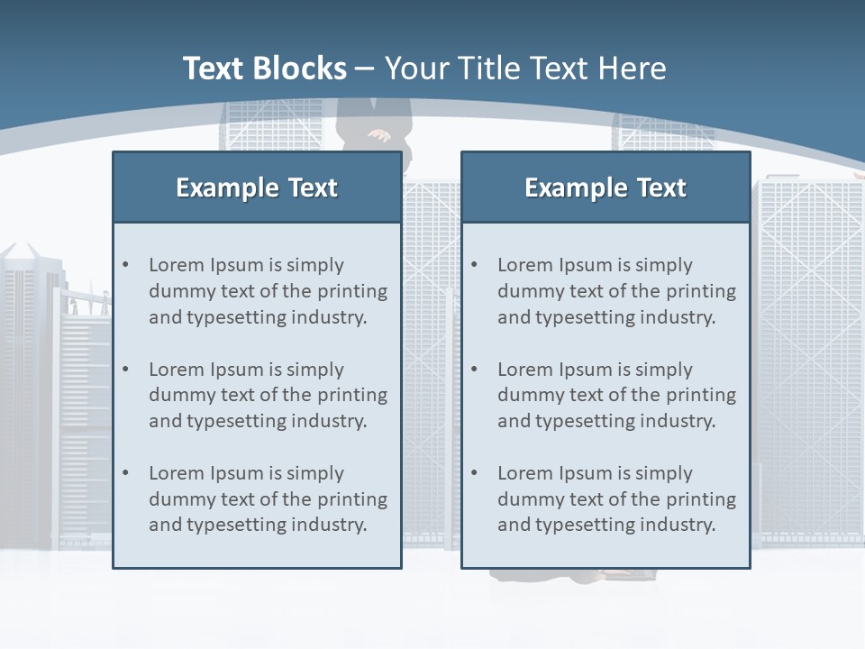 Business People Working Around Office Buildings - Isolated Over A White Background PowerPoint Template