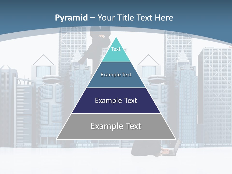 Business People Working Around Office Buildings - Isolated Over A White Background PowerPoint Template