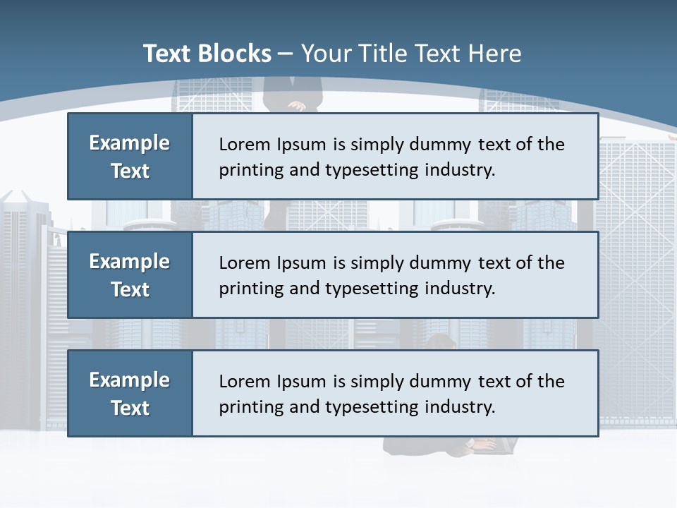 Business People Working Around Office Buildings - Isolated Over A White Background PowerPoint Template