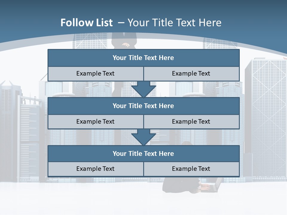 Business People Working Around Office Buildings - Isolated Over A White Background PowerPoint Template
