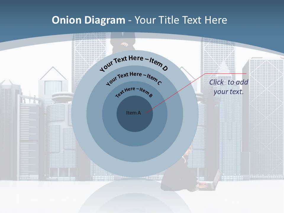 Business People Working Around Office Buildings - Isolated Over A White Background PowerPoint Template