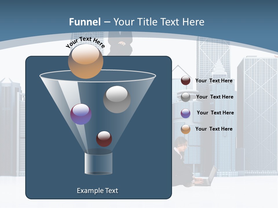 Business People Working Around Office Buildings - Isolated Over A White Background PowerPoint Template