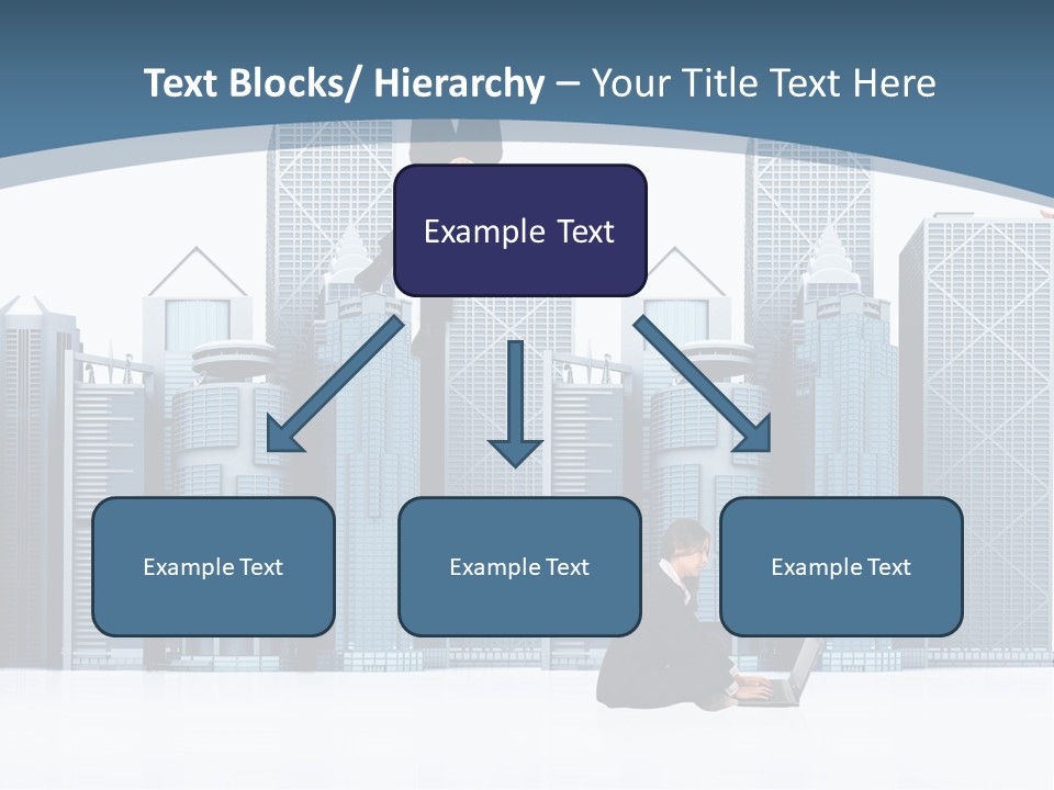 Business People Working Around Office Buildings - Isolated Over A White Background PowerPoint Template
