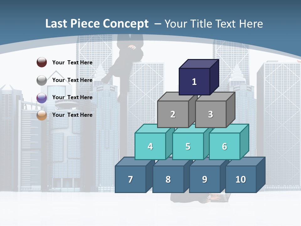 Business People Working Around Office Buildings - Isolated Over A White Background PowerPoint Template