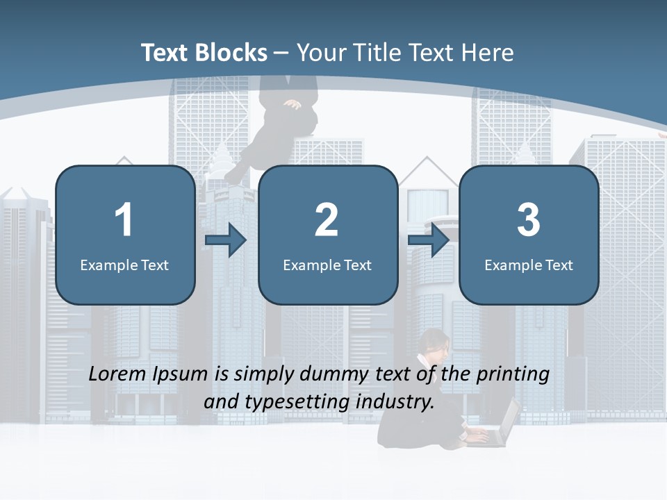 Business People Working Around Office Buildings - Isolated Over A White Background PowerPoint Template