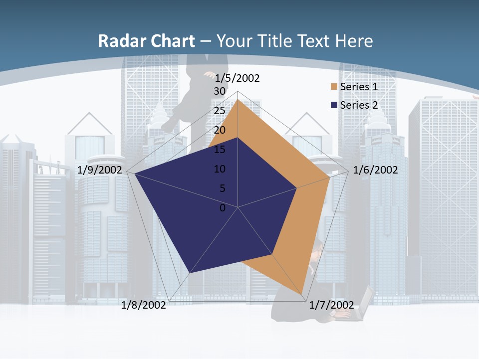 Business People Working Around Office Buildings - Isolated Over A White Background PowerPoint Template