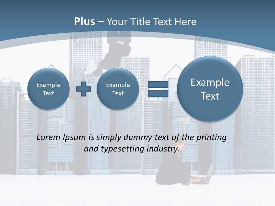 Business People Working Around Office Buildings - Isolated Over A White Background PowerPoint Template