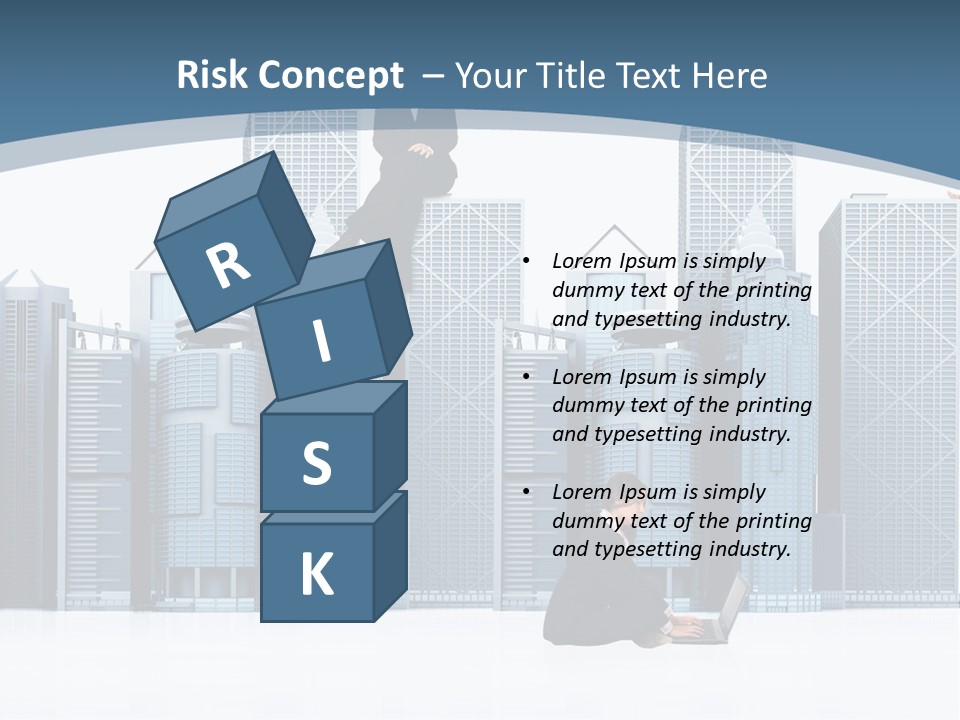 Business People Working Around Office Buildings - Isolated Over A White Background PowerPoint Template