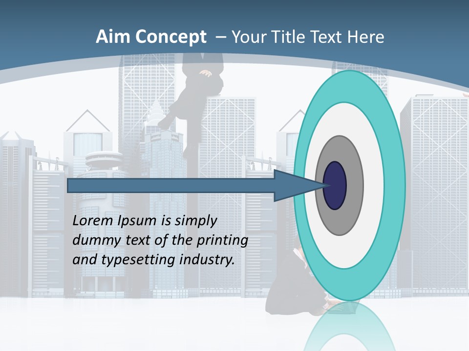 Business People Working Around Office Buildings - Isolated Over A White Background PowerPoint Template