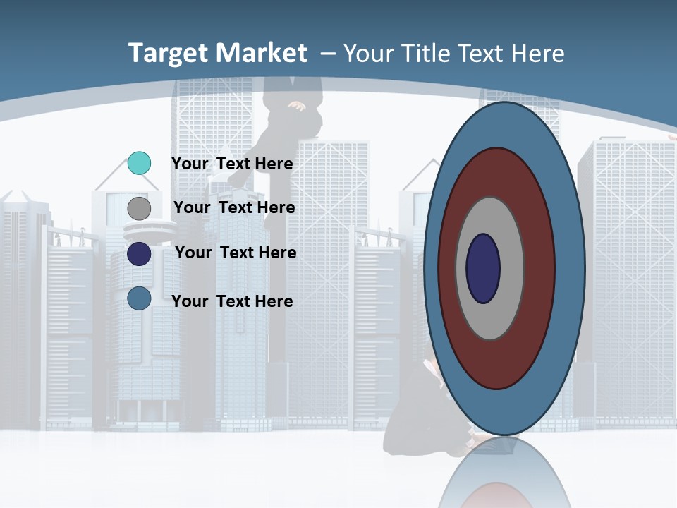 Business People Working Around Office Buildings - Isolated Over A White Background PowerPoint Template