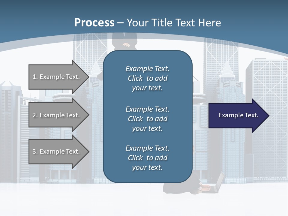 Business People Working Around Office Buildings - Isolated Over A White Background PowerPoint Template
