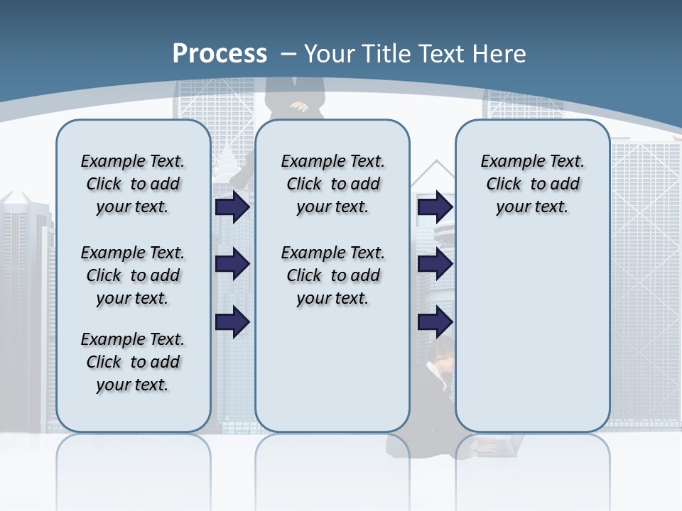 Business People Working Around Office Buildings - Isolated Over A White Background PowerPoint Template