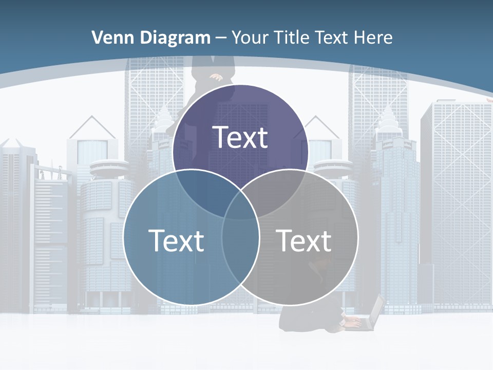 Business People Working Around Office Buildings - Isolated Over A White Background PowerPoint Template