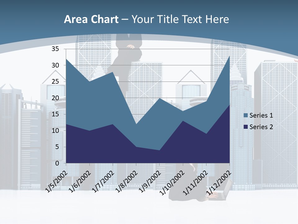 Business People Working Around Office Buildings - Isolated Over A White Background PowerPoint Template