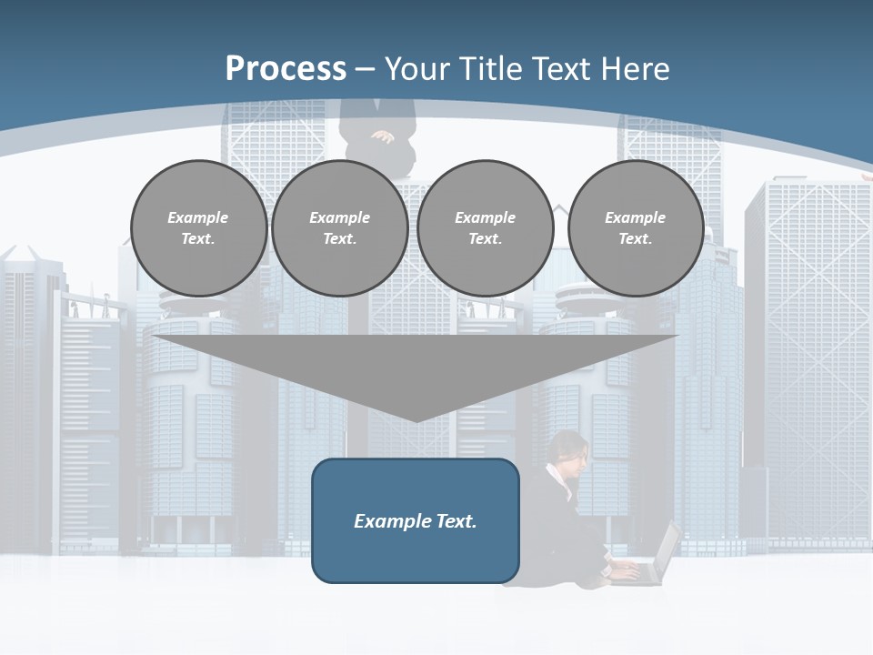 Business People Working Around Office Buildings - Isolated Over A White Background PowerPoint Template