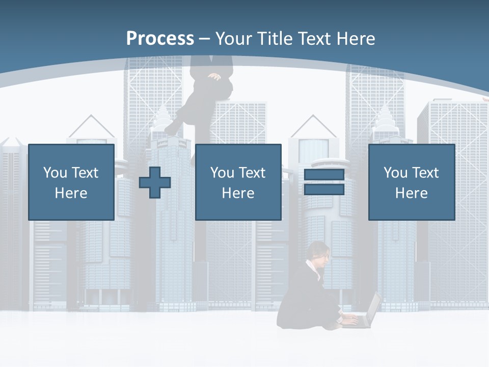 Business People Working Around Office Buildings - Isolated Over A White Background PowerPoint Template