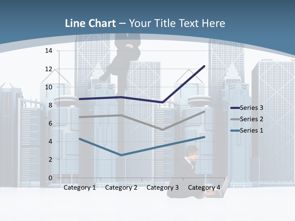 Business People Working Around Office Buildings - Isolated Over A White Background PowerPoint Template
