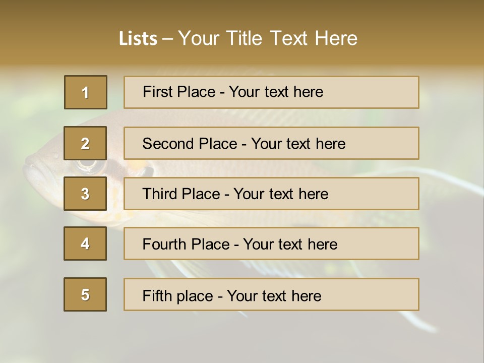 The Exotic Fish In Aquarium, Natural Lighting PowerPoint Template