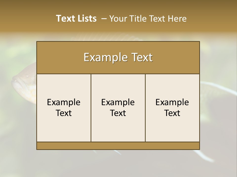 The Exotic Fish In Aquarium, Natural Lighting PowerPoint Template