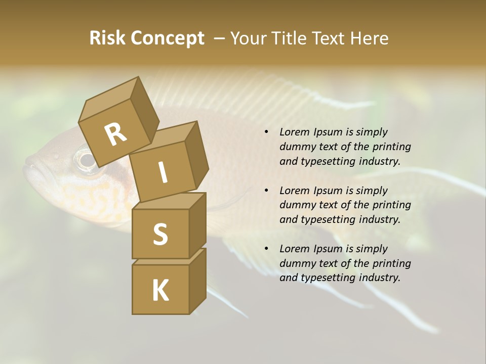 The Exotic Fish In Aquarium, Natural Lighting PowerPoint Template