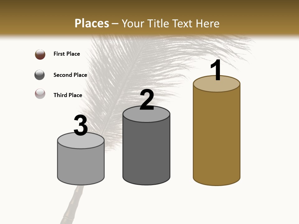 Feather Quill Isolated On White Background PowerPoint Template